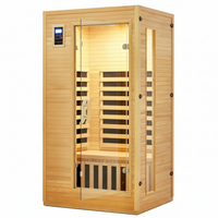 Infrared Sauna Built for Home Recovery, Low EMF Carbon Panels, Hemlock Wood, Bluetooth Speakers