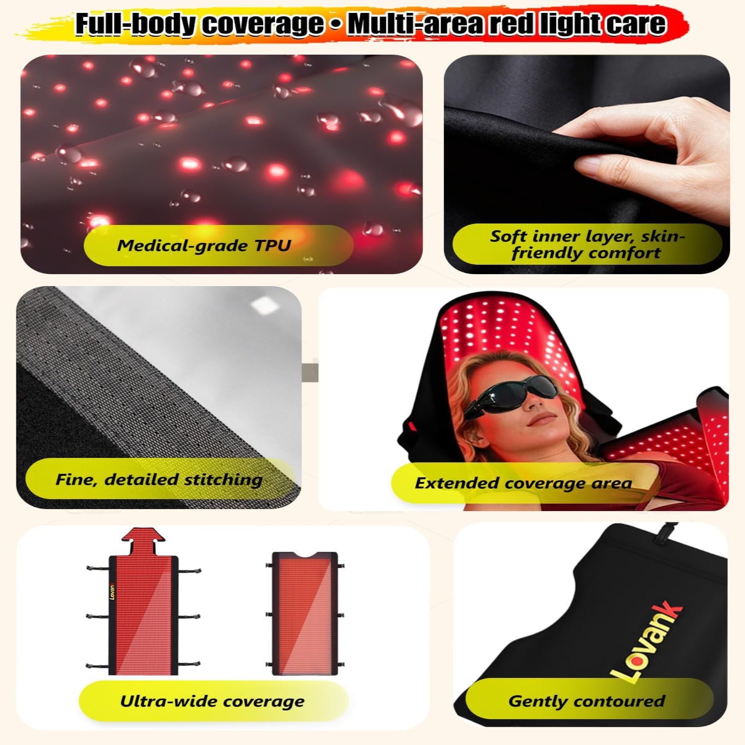 Red Light Therapy Mat for Full Body, 83" × 33", Medical-Grade TPU Light Therapy Bed with 2710 Dual-Wave Leds (660Nm & 850Nm)