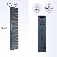 Red Light Therapy Panel Device – Full Body Panel, 630Nm 660Nm 810Nm 850Nm Red & near Infrared Light Therapy, 300 Quad Chip Leds, Brightness Control, Pulse Mode – ULTRA1500