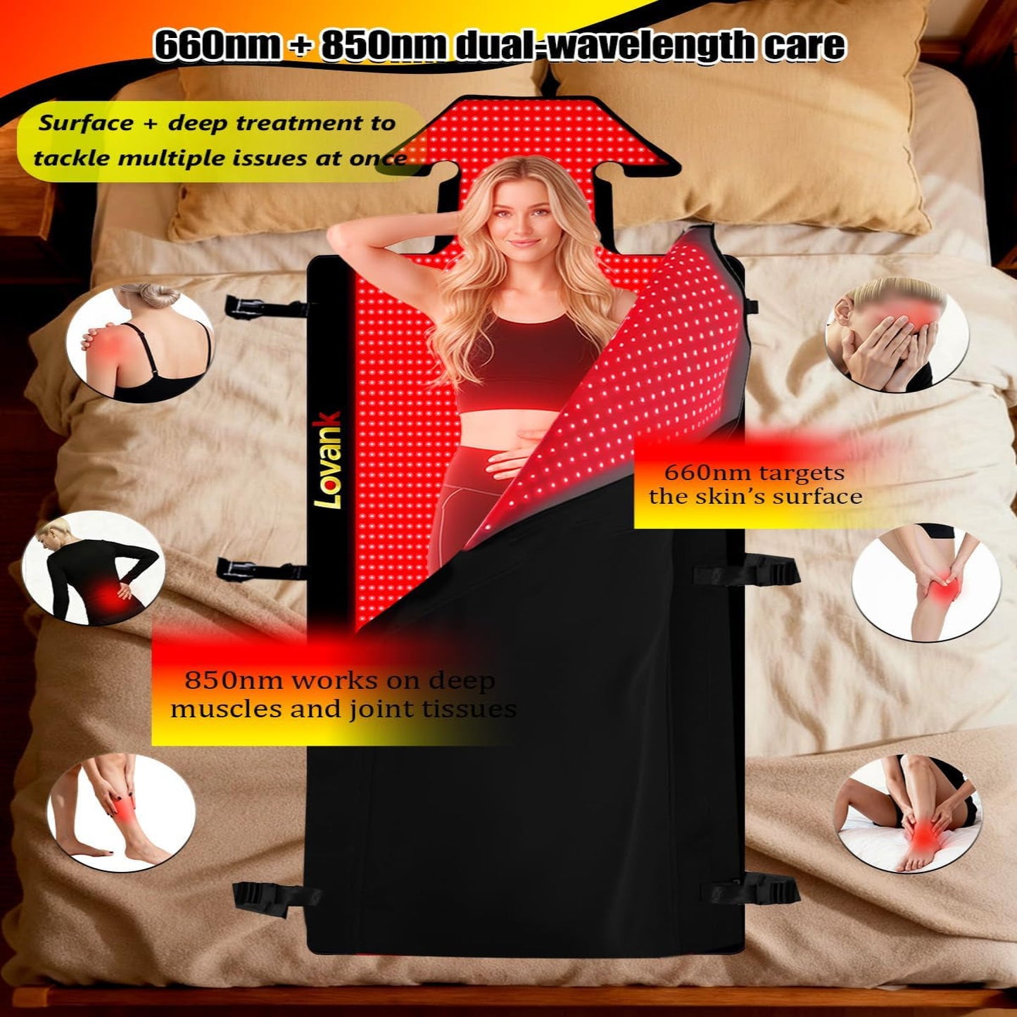 Red Light Therapy Mat for Full Body, 83" × 33", Medical-Grade TPU Light Therapy Bed with 2710 Dual-Wave Leds (660Nm & 850Nm)