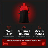Red Light Therapy Mat for Full Body Pain Relief 75" X 35'' | Infrared Red Light Therapy Blanket for Face and Body with 2570 Dual-Wave Leds (660Nm & 850Nm) — Results & Stats