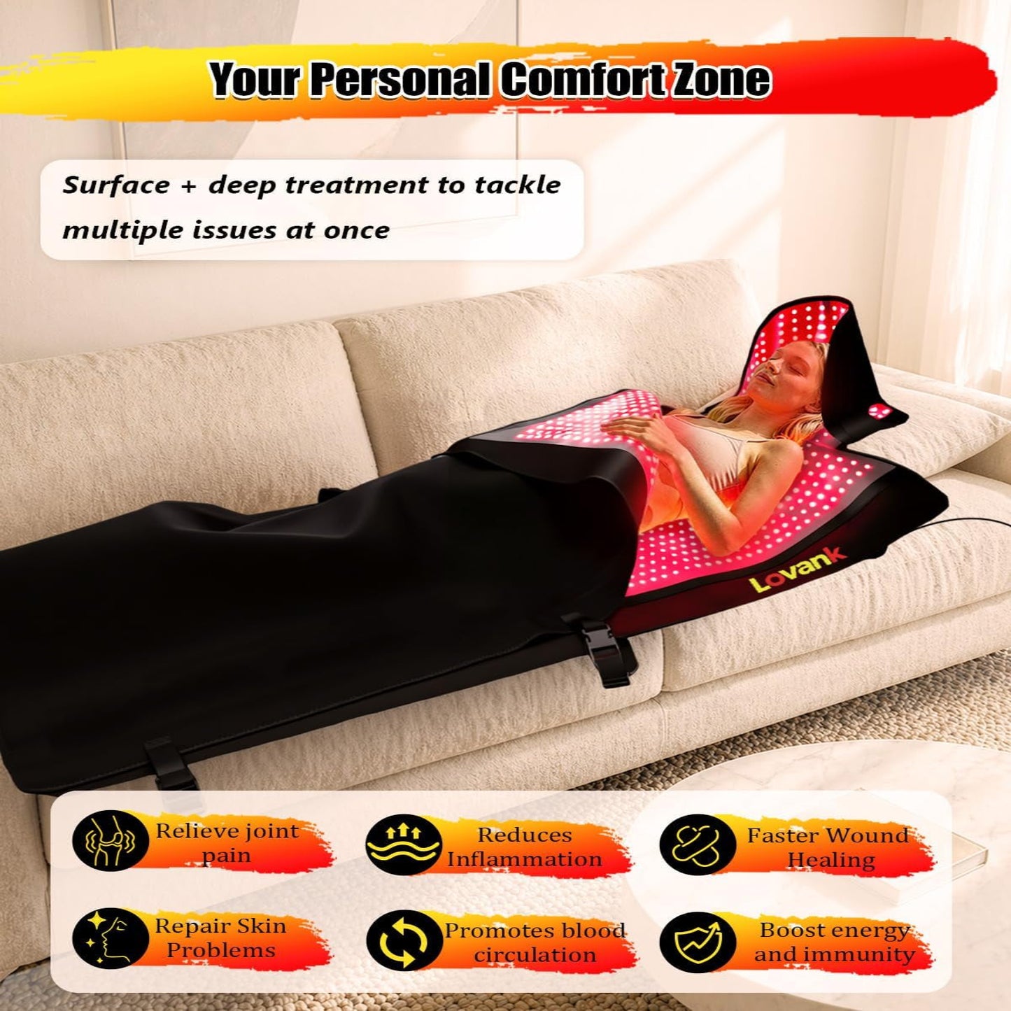 Red Light Therapy Mat for Full Body, 83" × 33", Medical-Grade TPU Light Therapy Bed with 2710 Dual-Wave Leds (660Nm & 850Nm)