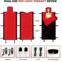 Red Light Therapy Mat for Full Body Pain Relief 75" X 35'' | Infrared Red Light Therapy Blanket for Face and Body with 2570 Dual-Wave Leds (660Nm & 850Nm)